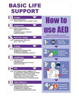 AED CPR Wall Chart