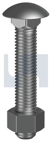 Cup Head Bolt & Nut - BSW 1/2 x 1-1/2 (Box=100)