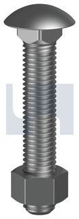 Cup Head Bolt & Nut - BSW 1/2 x 1-1/2 (Box=100)