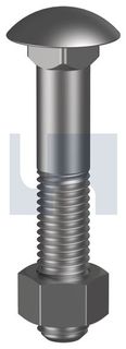 Cup Head Bolt & Nut - BSW 1/2 x 4 in (Box=100)