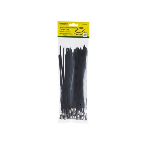 Tridon - Black Coated Cable Tie SS 200 x 5mm