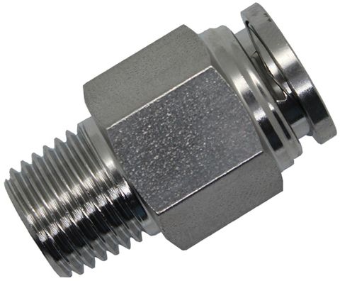 Push-In Male Connector Stainless Steel