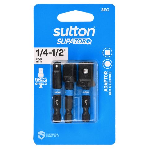 Sutton - Hex To Socket Adaptor Set - 3 Pieces