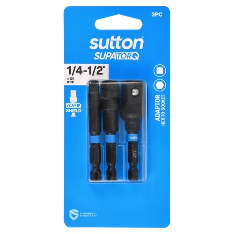 Sutton - Hex To Socket Adaptor Set - 3 Pieces