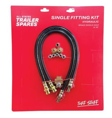 Hydraulic Brake Fitting Kit 3/16 inch Single Axle