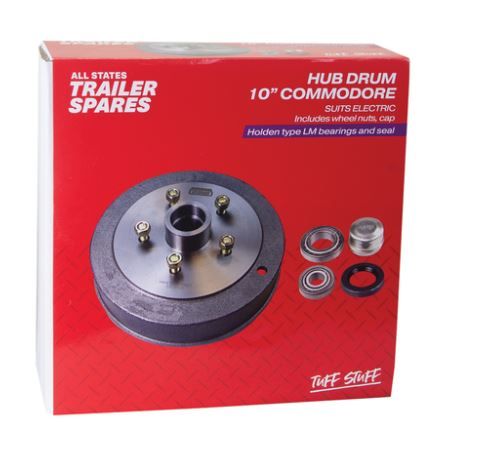 Commodore 10inch Hub Drum LM Bearings Seal & Cap