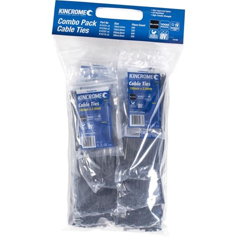 Kincrome - Black Cable Tie Combo Pack