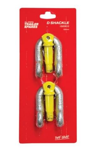 D Shackle 10mm 1.5TN Galvanised (2 per pack)