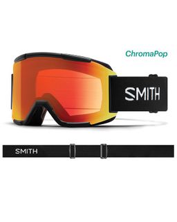 SMITH SQUAD MENS GOGGLES - BLACK WITH CHROMAPOP EVERYDAY RED MIRROR LENS  AND YELLOW  LENS