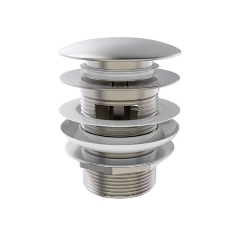 Mushroom Bath Pull Out Popup Waste Overflow Brushed Nickel