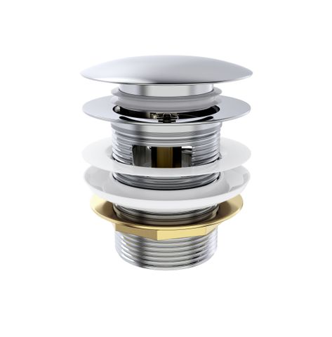 Mushroom Bath Pull Out Popup Waste Overflow Chrome