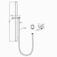 Pavia Brushed Gold Shower Rail with Round Handheld Shower Piece