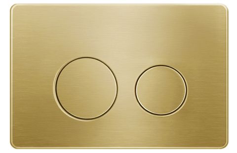 R&T Round Argent Gold Stainless Dual - Flush Push Plate
