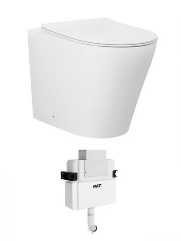 Alzano Wall face Pan Hurricane R&T LR Inwall Cistern Set (Push Plate Sold Separately)