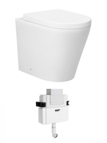 Alzano WF Hurricane Pan Thick Seat / R&T LR Inwall Cistern Set (Push Plate Sold Separately)
