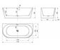 Verona 1700x800x580 Gloss White Back to Wall Bathtub OF
