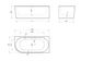 Right Corner 1500x750x580 Gloss White Bathtub OF