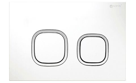 R&T Soft Square Push Plate Matte White with Chrome Trim