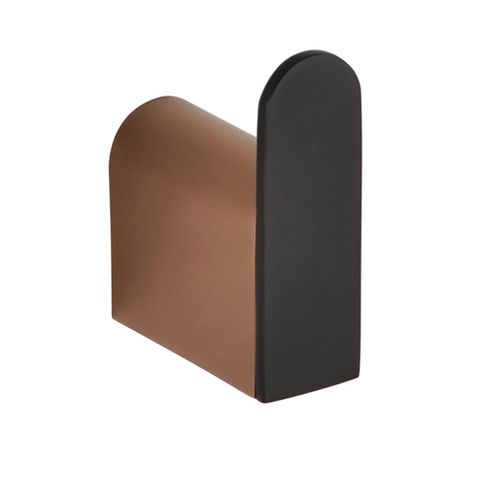 Zevio Matte Black & Rose Gold Robe Hook