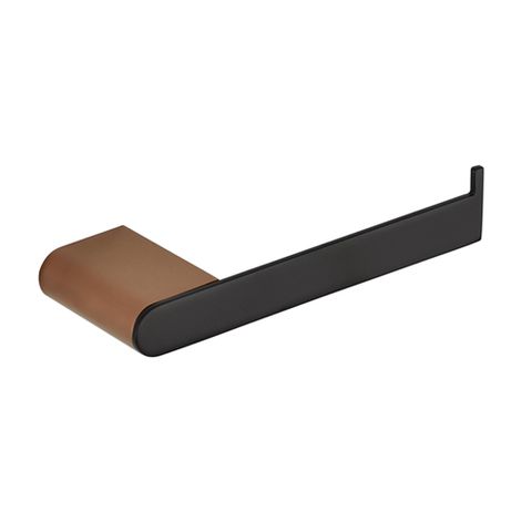 Zevio Toilet Matte Black & Rose Gold Paper Holder