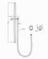 Taran Brushed Nickel Shower Rail with Square Handheld Shower Piece