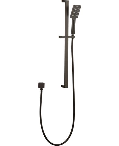 Taran Gun Metal Shower Rail with Square Handheld Shower Piece