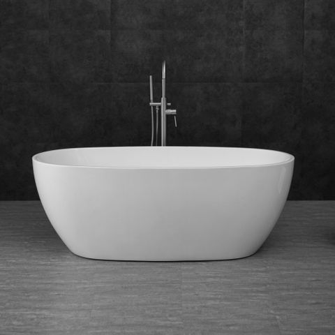 Vinny 1500x800x575 Gloss White Egg Shape Bathtub NF