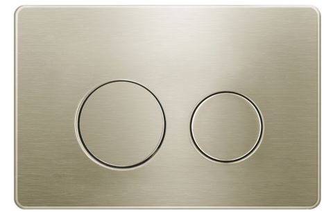 R&T Round Brushed Gold Stainless Dual - Flush Push Plate