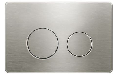 R&T Round Brushed Nickel Stainless Dual - Flush Push Plate