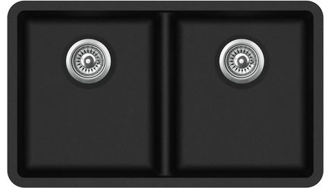 Granite Sink 810x480 Black Double Bowl