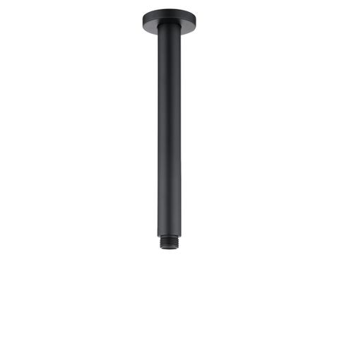 Pavia 200mm Matte Black Ceiling Shower Arm Round