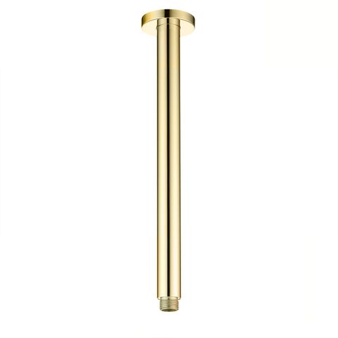 Pavia 300mm Brushed Gold Ceiling Shower Arm Round