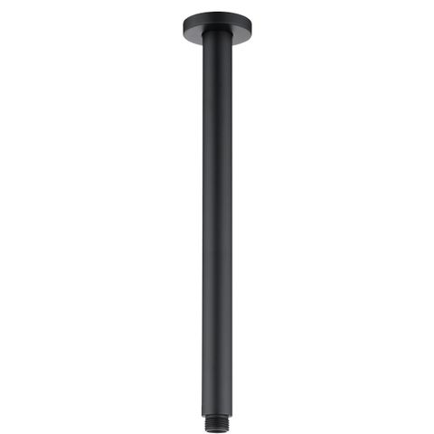 Pavia 400mm Matte Black Ceiling Shower Arm Round