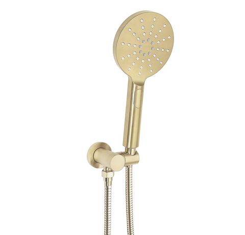 Pavia Brushed Gold Handheld Shower Set Round