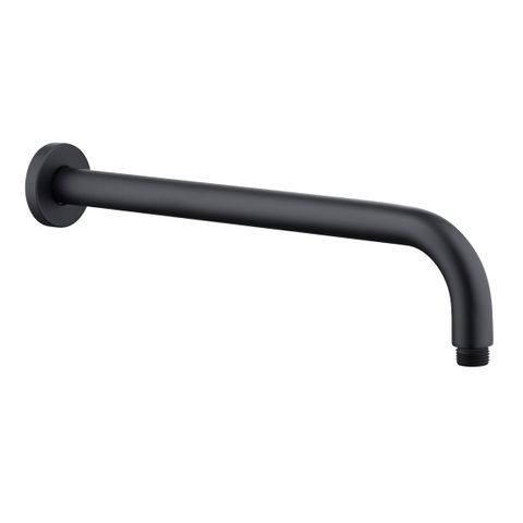 Pavia 400mm Matte Black Straight Wall Arm Round