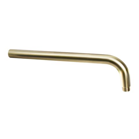 Pavia 400mm Brushed Gold Straight Wall Arm Round