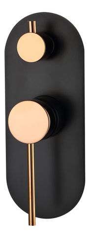 Roul Diverter Shower Mixer Matte Black & Rose Gold