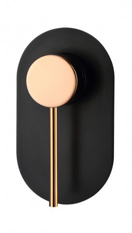 Roul Shower Mixer Matte Black & Rose Gold