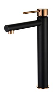 Roul Tall Basin Mixer Matte Black & Rose Gold