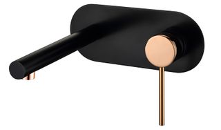 Roul Wall Basin Mixer Matte Black & Rose Gold