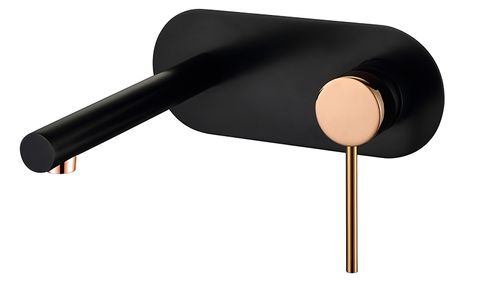 Roul Wall Basin Mixer Matte Black & Rose Gold