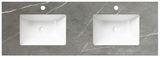 Rock Plate Stone 1800x465x15 Amani Grey - with Undermount Basin - 12 O'clock Taphole