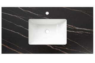 Rock Plate Stone 750x465x15 Empire Black - with Undermount Basin - 12 O'clock Taphole