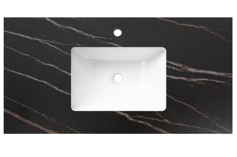 Rock Plate Stone 750x465x15 Empire Black - with Undermount Basin - 12 O'clock Taphole