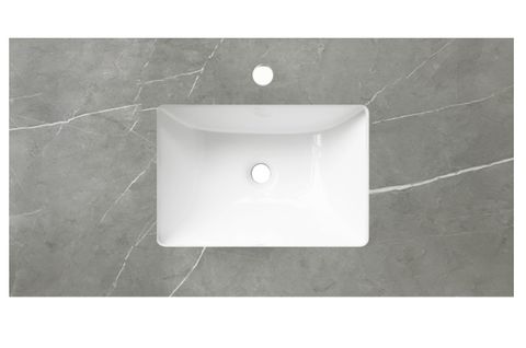 Rock Plate Stone 750x465x15 Amani Grey - with Undermount Basin - 12 O'clock Taphole