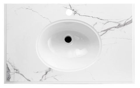 LUX Stone Top Calacatta 1200x460 with Oval Basin