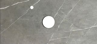 Rock Plate Stone 1200x465x15 Amani Grey - Above Counter 10 O'Clock Taphole