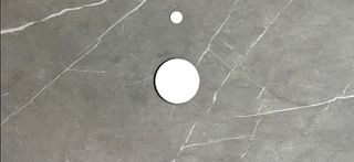 Rock Plate Stone 1200x465x15 Amani Grey - Above Counter 12 O'Clock Taphole