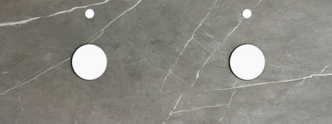 Rock Plate Stone 1500x465x15 Amani Grey - Above Counter 12 O'Clock Taphole