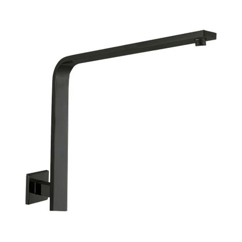 Taran Matte Black Gooseneck Shower Arm Square